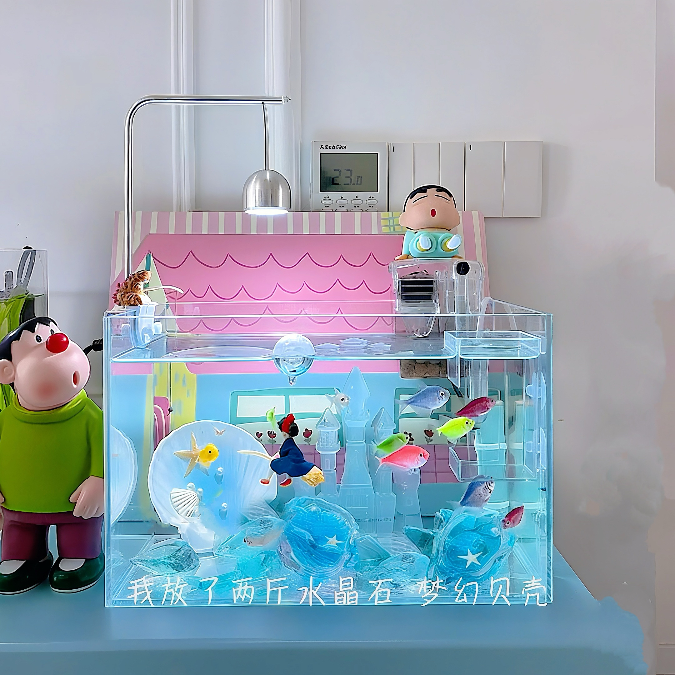 鱼缸创意微景观斗鱼海底世界陶瓷贝壳造景装饰家居装饰品摆件