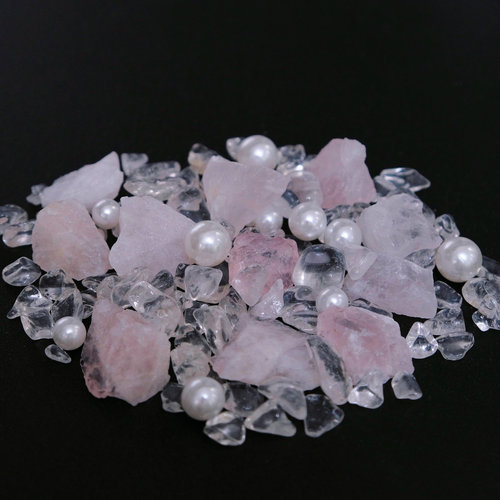 高亮珍珠天然优质白水晶粉水晶碎石消磁铺鱼缸装饰造景水族箱底砂