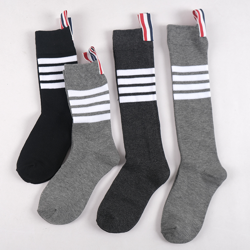 纯色洛丽塔条纹网红ins潮中筒