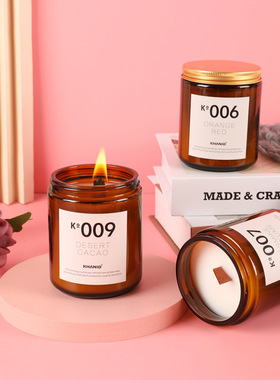 家用新款香薰蜡烛手工大豆蜡烛浪漫氛围香薰精油蜡烛玻璃杯蜡烛杯