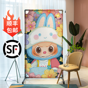 饰座屏幼儿园多巴胺隔断画屏可移动 可爱卡通屏风客厅卧室办公室装