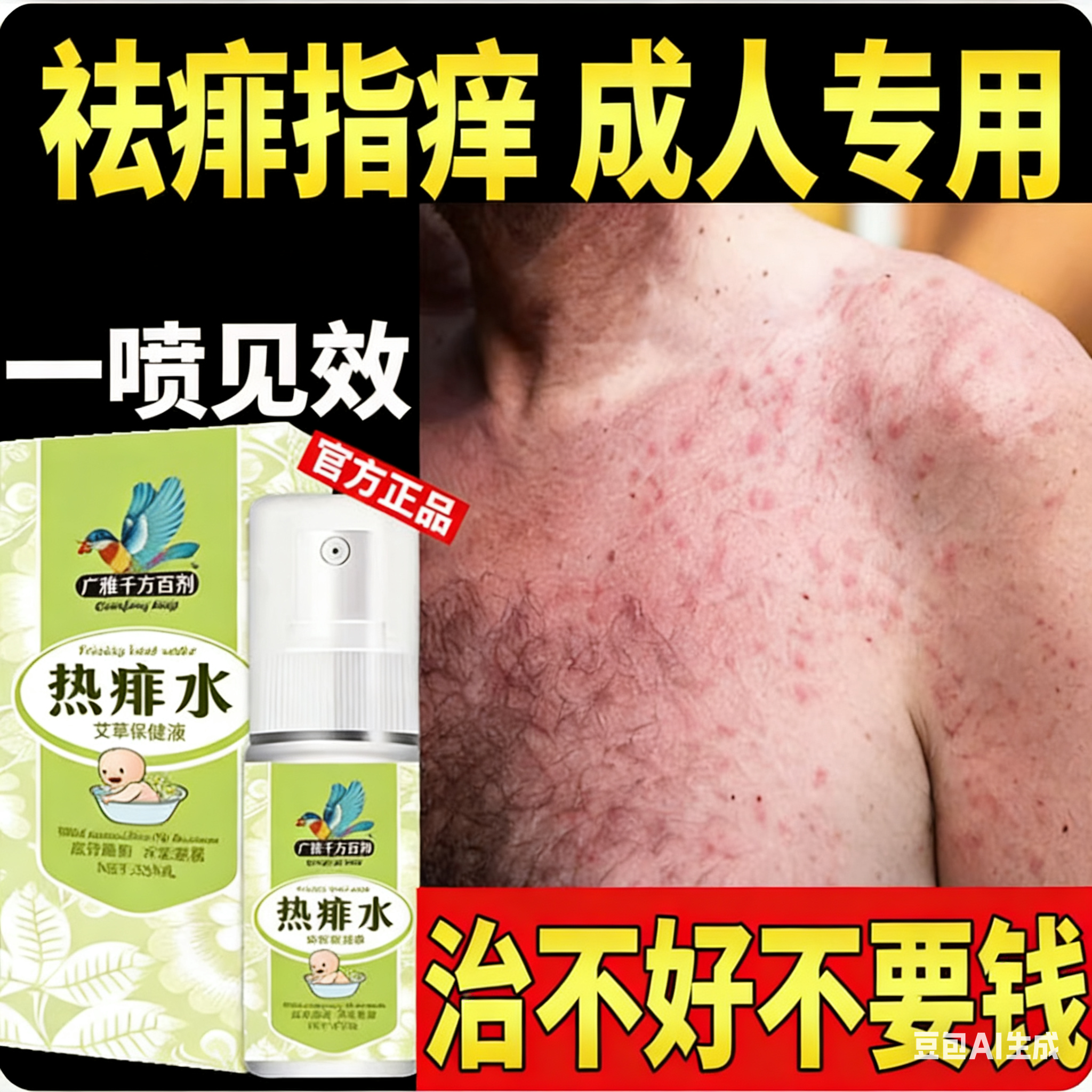 痱子止痒水成人去痱子喷雾液体祛痱膏治除热痱子水大人防菲神器药