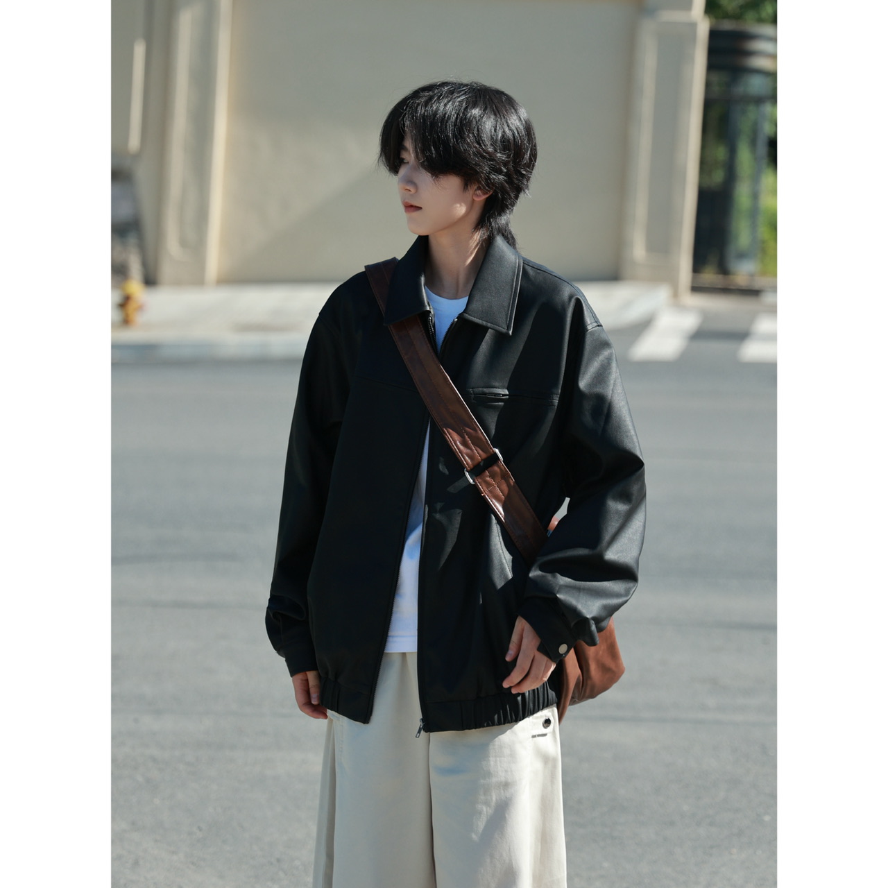 美式复古PU皮机车皮衣外套