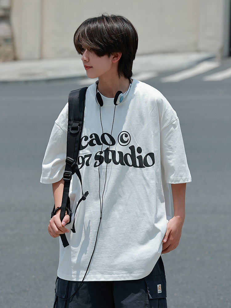 宽松半袖T恤19otiwtt日系印花