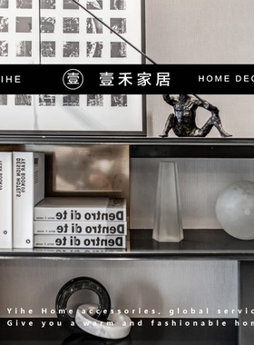电视柜轻奢售楼处柜高柜样板书间现代简约搭配摆设组合饰品摆件