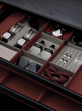 样板间家居展厅展柜衣帽间中岛柜梳妆台抽屉装饰品软装搭配摆件