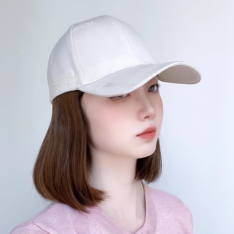假发女短发帽子假发一体春夏鸭舌网红棒球帽短发内扣波波头全头套
