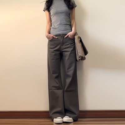 MYFC美式复古阔腿微喇牛仔裤女