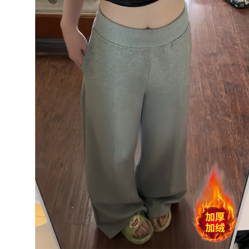 MYFC灰色阔腿休闲裤女2025春季