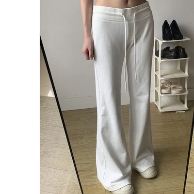 MYFC微喇白色休闲卫裤女lulu同款