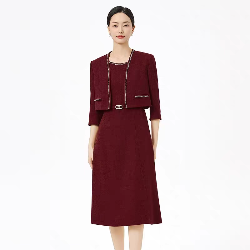 娜尔家商场同款2025年秋季新品时尚气质优雅小香风两件套连衣裙女