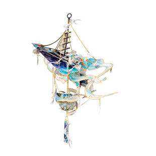 艺模御风铃 3D金属拼装模型立体金属拼图手工DIY纸飞机车挂饰玩具