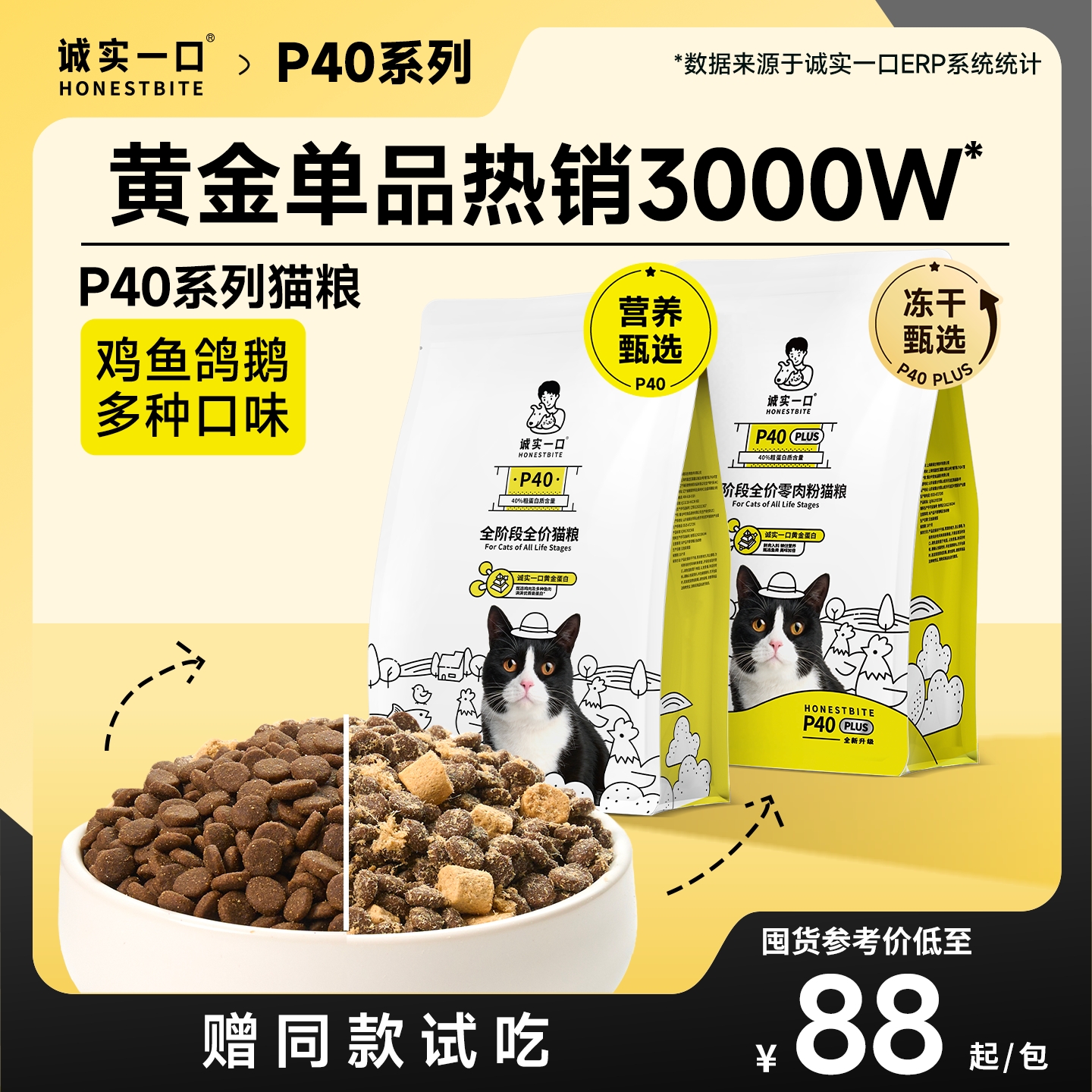 诚实一口P40系列增肥发腮猫粮