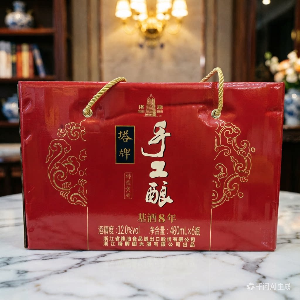 绍兴清爽型 黄酒塔牌八年陈手工酿 送礼糯米酒480*6江浙户皖包邮