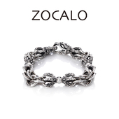 ZOCALO金刚杵龙头手链男950银手镯日本手工银饰 人气之选