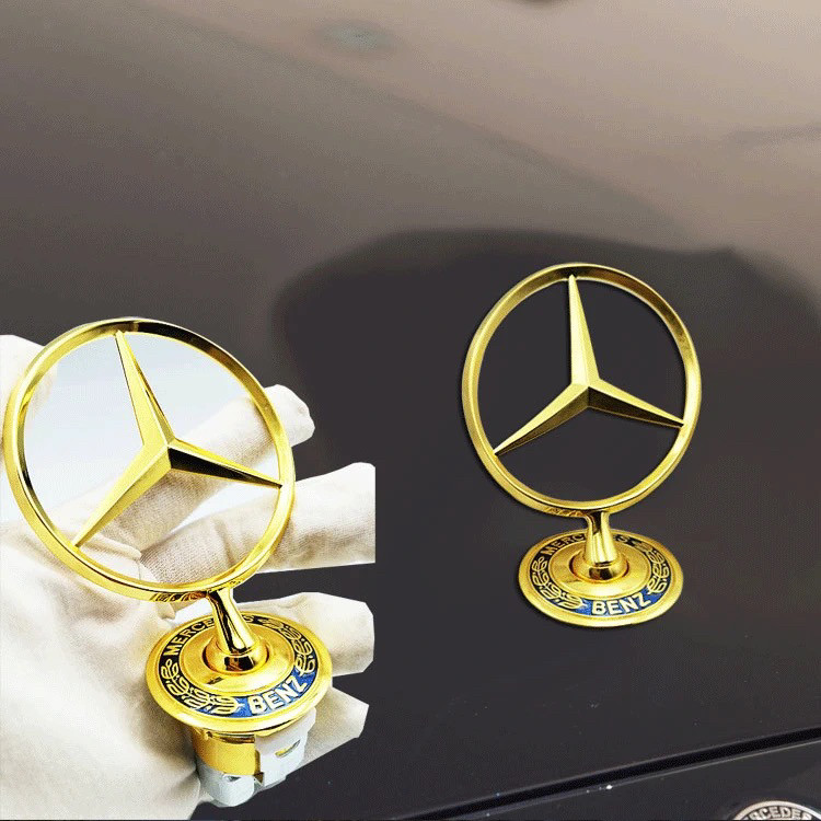 奔驰立标引擎盖车标S350 C180 E200 E300 C260L C200原厂机头标志