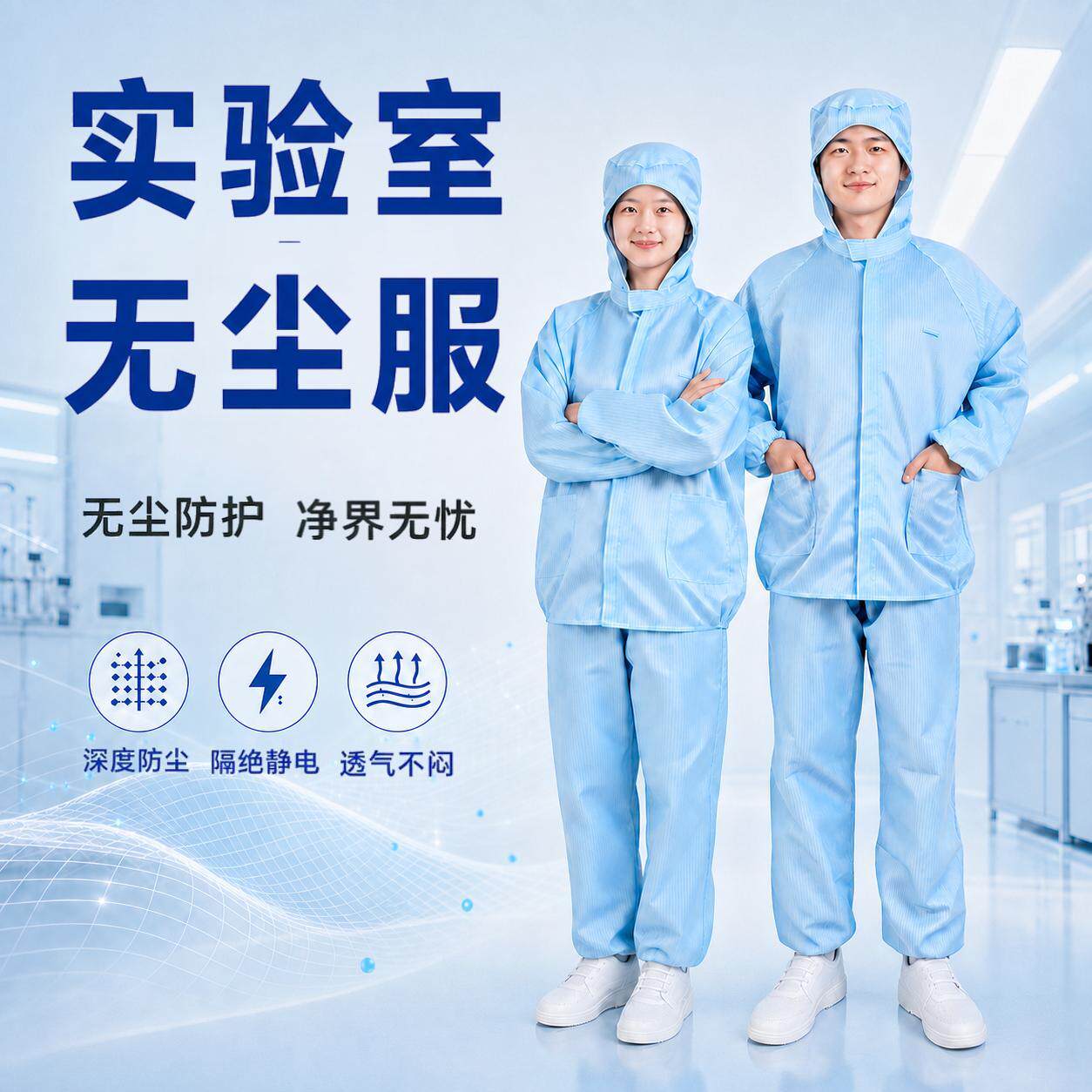 实验室无尘车间防静电无尘分体连帽防尘工作服定制洁净服净化服