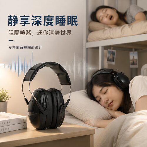 隔音耳罩睡觉睡眠防噪音学生宿舍打呼噜专业防吵静音工业降噪耳机