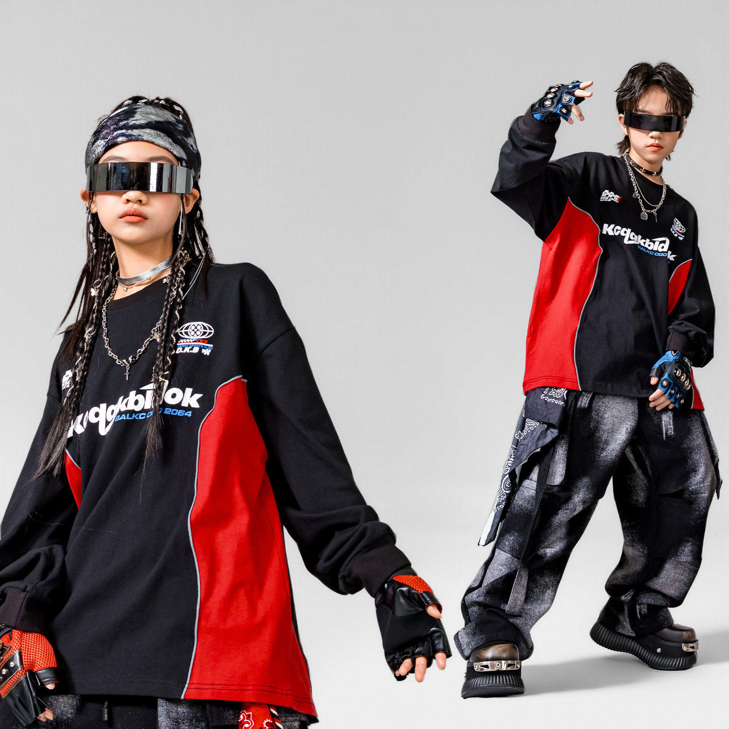 街舞儿童潮服男女童痞帅风潮酷炸街穿搭秋季架子鼓演出服2025新款