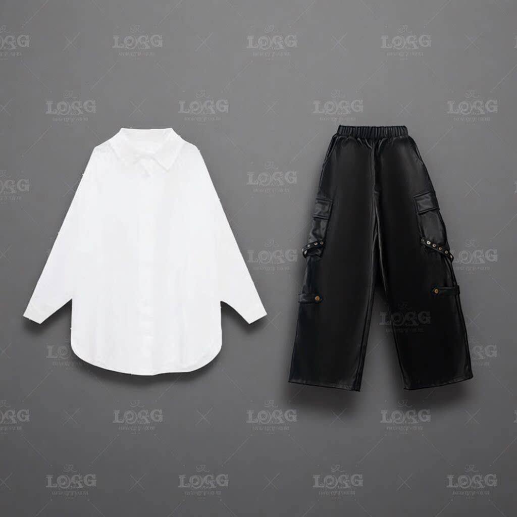 街舞儿童潮服女童时髦爵士舞服装团体舞蹈表演服秋季潮酷衬衫套装