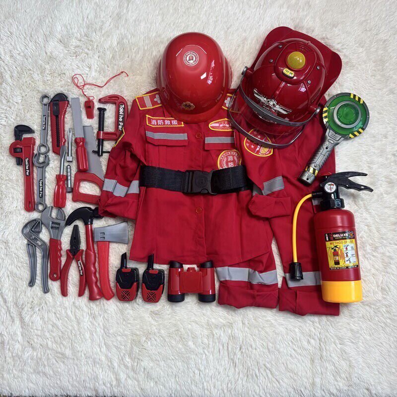 儿童消防员玩具套装生日礼物灭火器万圣节男童户外消防车体验喷水