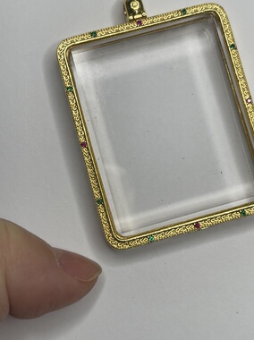 新款双面唐卡外壳擦擦盒子长方形高档精美黄铜吊坠挂件