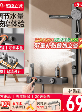 箭牌卫浴枪灰淋浴花洒套装无顶喷花洒简易浴缸水龙头家用增压喷头