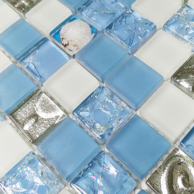 水晶玻璃贝壳马赛克瓷砖电视背景墙收银台浴室卫生间拼花w