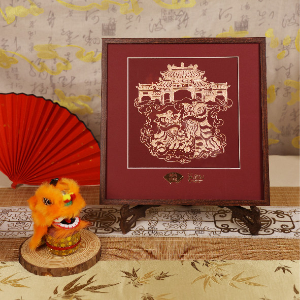非遗文化佛山铜凿剪纸狮舞祖庙装饰文创工艺品岭南特色新年礼物