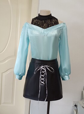 我推的孩子cos  MEM啾cos服 黑色皮裙套装 cosplay女装全套