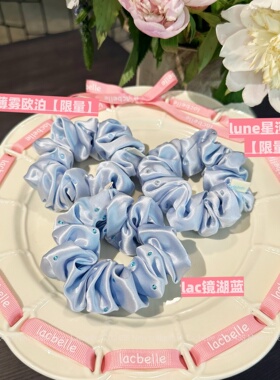 设计师款100%桑蚕丝芭蕾水钻发圈