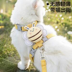 猫咪牵引绳防挣脱外出专用工字型小奶猫背心式遛猫绳可调节猫链子