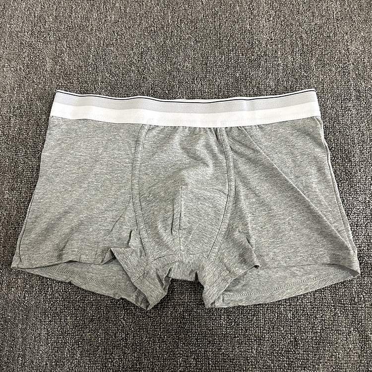 thumbnail for Trendy men's white belt boxer briefs, sexy flat boxers, loose breathable sports student shorts, head men