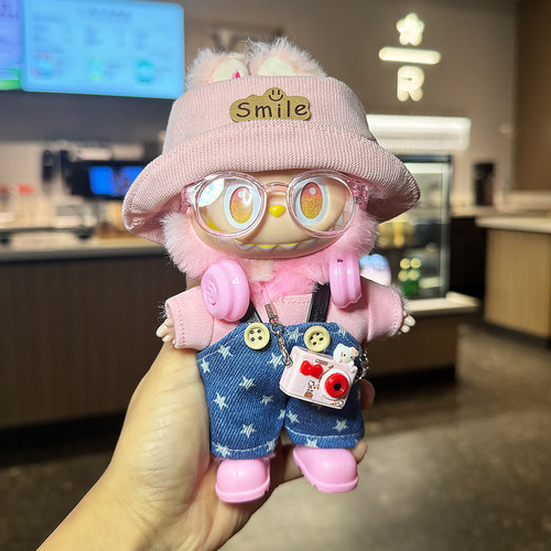 拉布布三代娃衣labubu第一二代玩偶公仔衣服前方高能3.0忠诚粉色