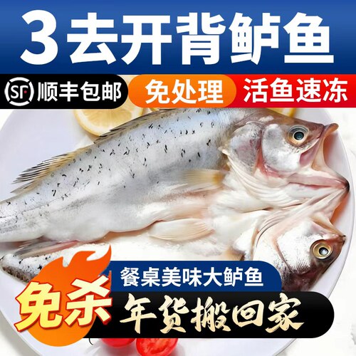 海鲈鱼开背半成品商用预制菜