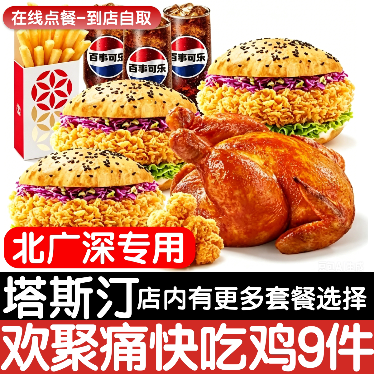 【塔斯汀代下单】【北广深专用】欢聚痛快吃鸡9件套点餐优惠券图片