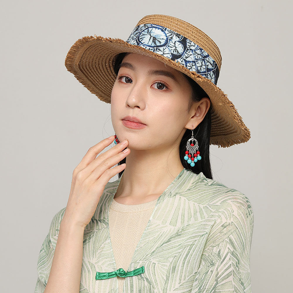 文艺民族风爆款春夏季新款大檐草帽女防晒遮阳时尚海边大沿沙滩