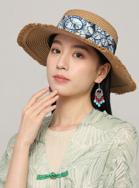 文艺民族风爆款春夏季新款大檐草帽女防晒遮阳时尚海边大沿沙滩