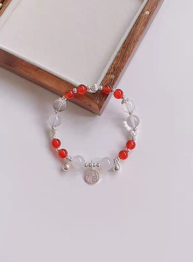 福牌铃铛手串ins新中式小众设计百搭温柔气质潮手链闺蜜女友