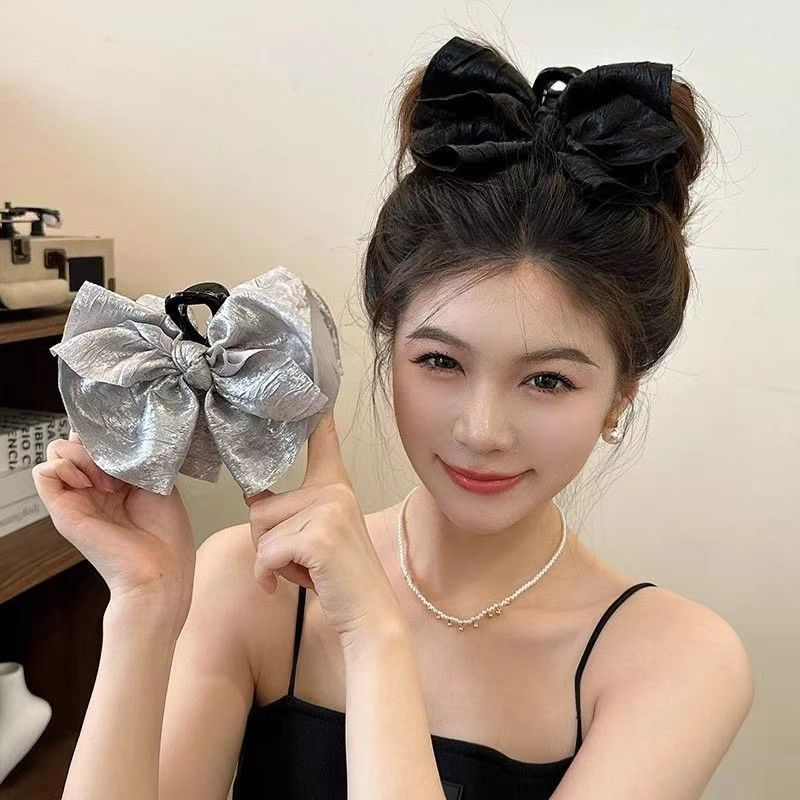 2024新款韩系超大蝴蝶结发夹女后脑勺气质鲨鱼夹高级感网红抓夹