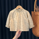 长袖 小女孩碎花娃娃衫 春装 法式 宝宝纯棉衬衣上衣 2026新款 女童衬衫