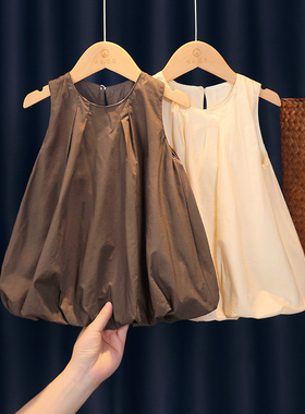 女童连衣裙夏季2026新款小女孩法式花苞连衣裙夏装宝宝纯棉背心裙