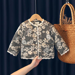 女童冬装外套2026新款女孩洋气时髦宝宝加厚夹棉上衣儿童保暖棉衣