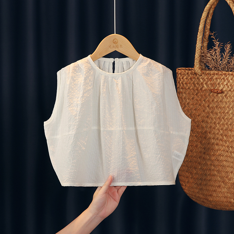可衣棉尔韩式宽松t纯白无袖上衣
