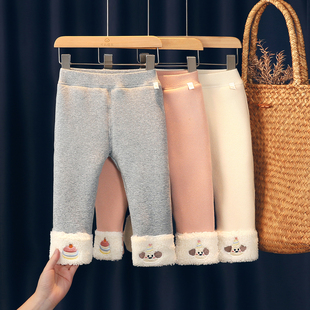 宝宝纯棉大弹力保暖裤 女童打底裤 冬加厚夹棉一件过冬儿童纯色长裤