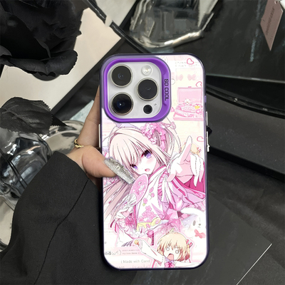 华为PURA90动漫iPhone16彩银苹果13高级感小米17手机壳硬12ProMax适用14plus小众OPPORENO15C樱花少女荣耀600