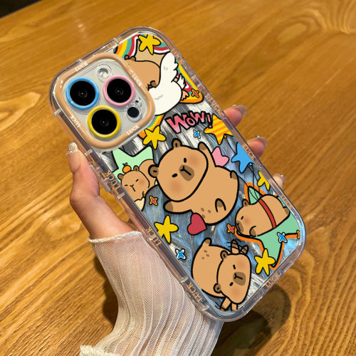 15Plus手机壳软16适用14ProMax可爱卡皮巴拉iPhone17air卡通荣耀畅玩60A泡芙羽纱苹果13pm创意12ins风VIVOs50