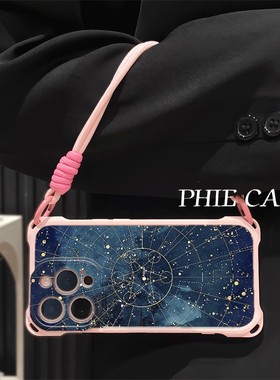 VIVOs30ins风宇宙星空iPhone15plus手机壳软14四角开孔苹果13斜挎手腕挂绳12ProMax适用16防摔x200高级感透明