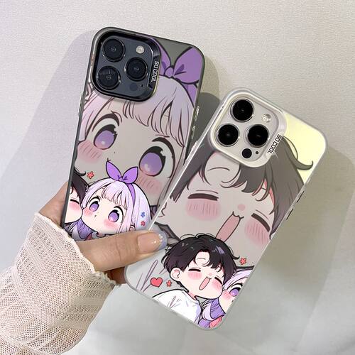 可爱适用iPhone15苹果13创意适用红米NOTE17硬卡通16ProMax彩银14PLUS高级感手机壳可爱贴脸情倡适用荣耀x80i