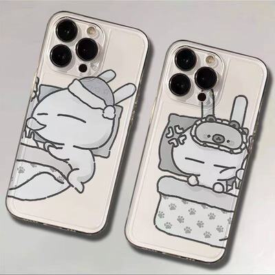 OPPOFindx6睡觉打呼兔斯基13ProMax情侣苹果16透明软15可爱华为Pura70创意14plus适用iPhone17手机壳荣耀x70i
